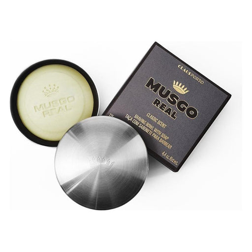 Musgo Musgo Real Classic scent Shaving Bowl With Soap  4.4 oz Shaving Soap Light Gray
