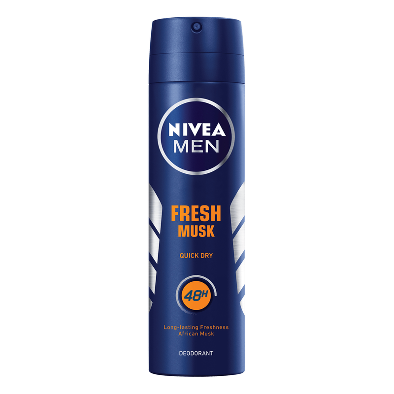 Fa Nivea Fresh Musk 48 Hour Deodorant Spray For Men 150ml Personal Care Midnight Blue