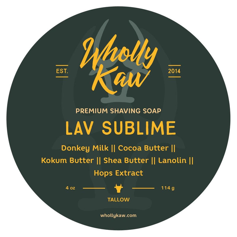 WhollyKaw Wholly Kaw Lav Sublime Shaving Collection Shaving Set Dark Slate Gray Tallow Shaving Soap 4 oz