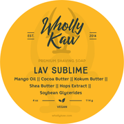 WhollyKaw Wholly Kaw Lav Sublime Shaving Collection Shaving Set Goldenrod Vegan Shaving Soap 4 oz
