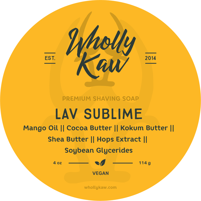 WhollyKaw Wholly Kaw Lav Sublime Shaving Collection Shaving Set Goldenrod Vegan Shaving Soap 4 oz