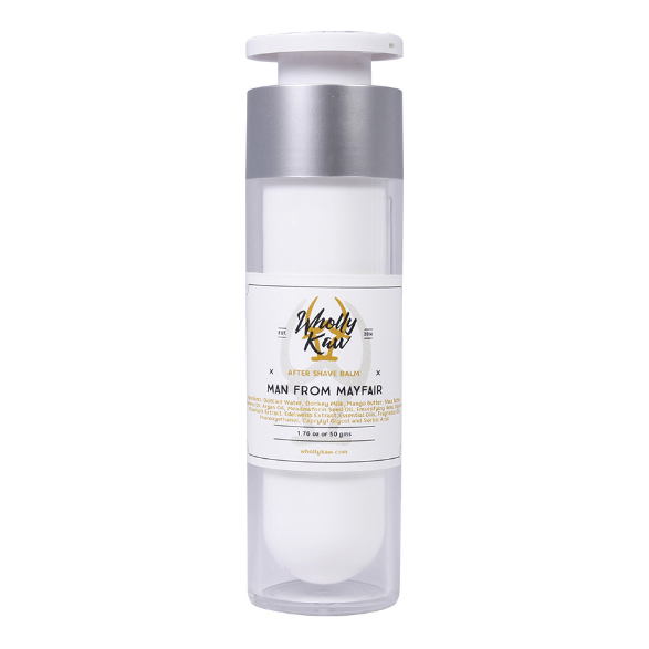WhollyKaw Wholly Kaw Man from Mayfair Shaving Collection Shaving Set Light Gray Aftershave Balm 1.76 oz
