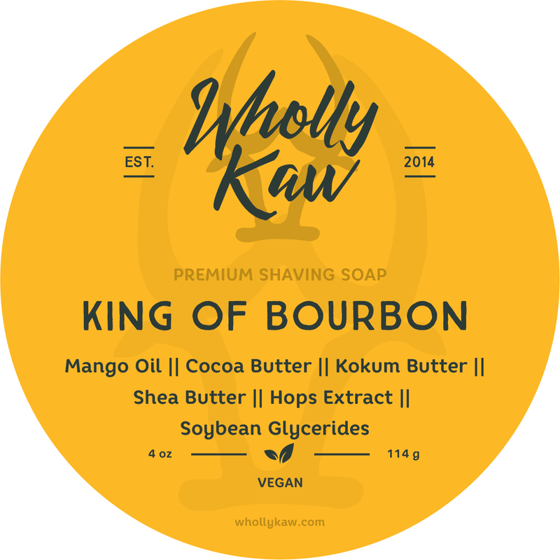 WhollyKaw Wholly Kaw King of Bourbon Shaving Collection Shaving Set Goldenrod Vegan Shaving Soap 4 oz