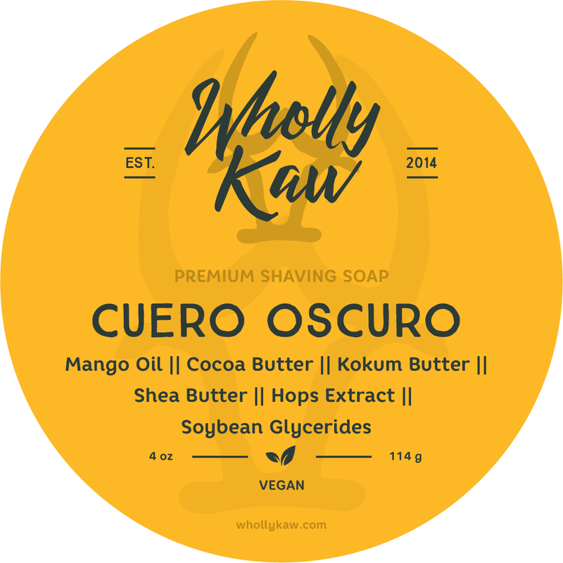 WhollyKaw Wholly Kaw Cuero Oscuro Shaving Collection Shaving Set Goldenrod Vegan Shaving Soap 4 oz