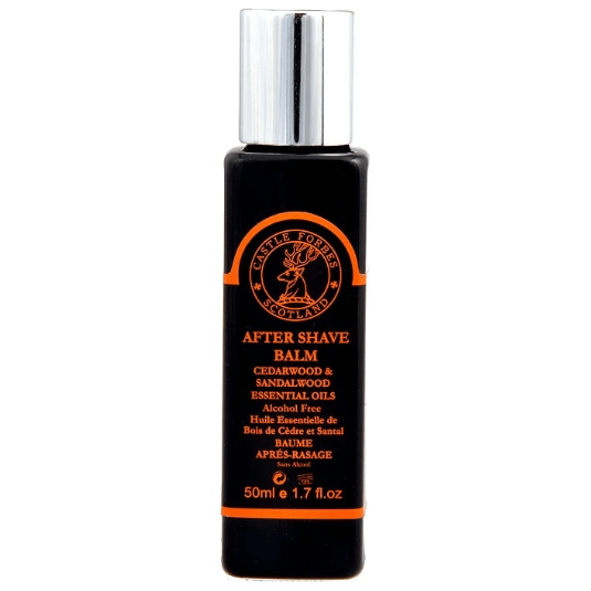 Castle Forbes Castle Forbes Cedarwood & Sandalwood Shaving Collection Shaving Set Black Aftershave Balm (Travel Size) 1.7 oz