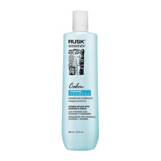 Rusk Rusk Sensories Calm Shampoo Guarana and Ginger Nourishing Shampoo 13.5 Oz Shampoo Light Gray