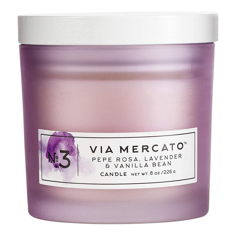 Via Mercato Via Mercato Nro. 3 Candle (Pepe Rosa, Lavender & Vanilla Bean) 8oz Scented Candle Thistle