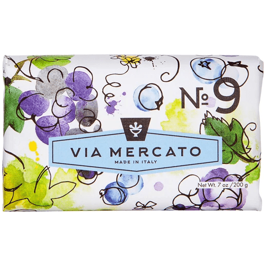 Via Mercato Via Mercato Nro. 9 Soap (Grape, Black Currant & Musk) 7oz Bar Soap Light Gray