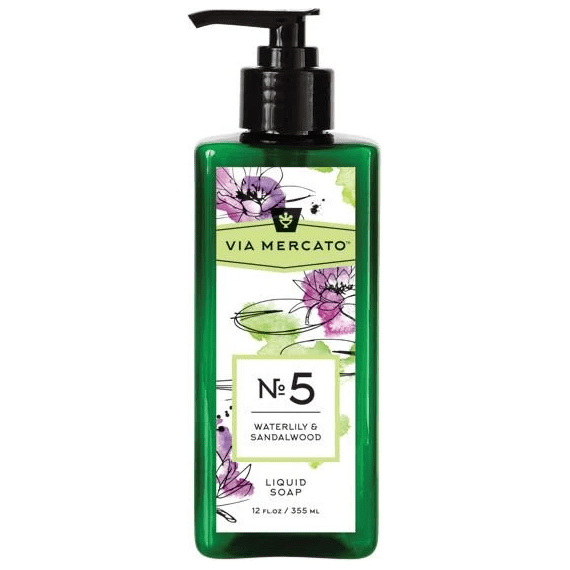 Via Mercato Via Mercato Nro. 5 Liquid Soap (Waterlily & Sandalwood) 12oz Liquid Soap Light Gray
