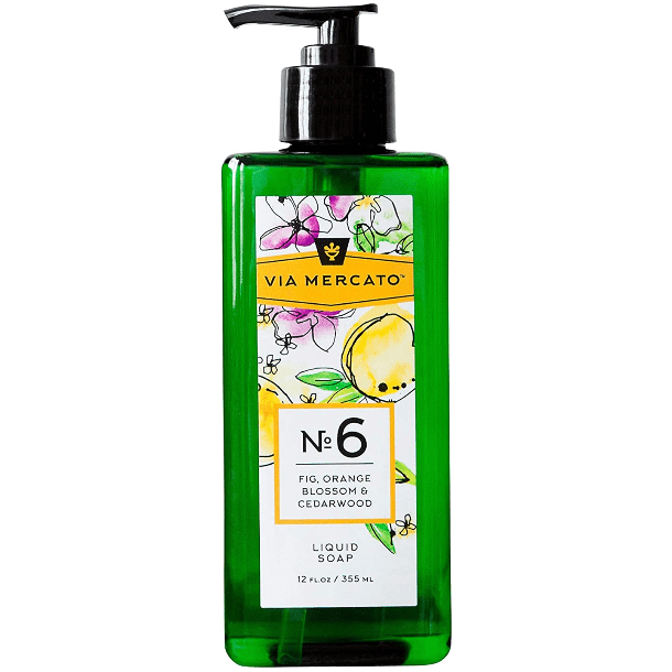 Via Mercato Via Mercato Nro. 6 Liquid Soap (Fig, Orange Blossom & Cedarwood) 12oz Liquid Soap Dark Green