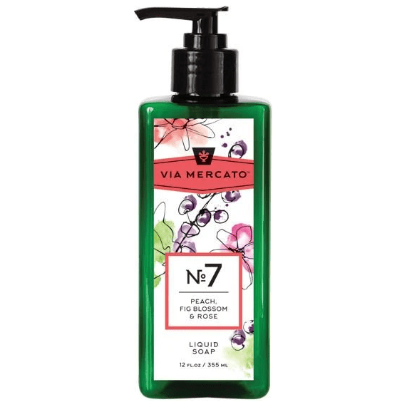 Via Mercato Via Mercato Nro. 7 Liquid Soap (Peach, Fig Blossom & Rose) 12oz Liquid Soap Light Pink