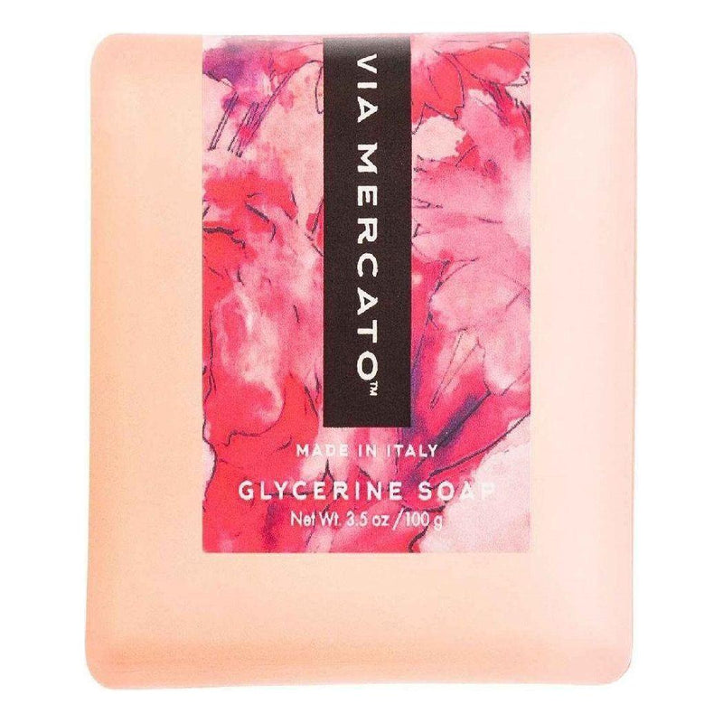 Via Mercato Via Mercato Bella Glycerin Soap Pink Grapefruit, Vervain & Cassis 3.5 oz Glycerin Soap Peach Puff
