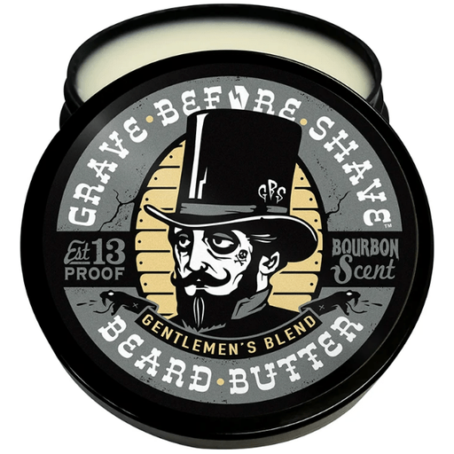 Grave Before Shave Grave Before Shave Gentlemen's Blend Beard Balm Bourbon Scent 2 Oz Beard Balm Light Gray