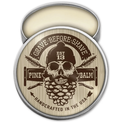 Grave Before Shave Grave Before Shave Pine Scent Beard Balm pine cedar Wood Scent  2 oz Beard Balm Dark Gray