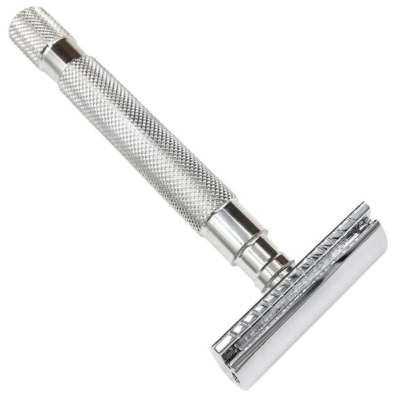 Parker Parker 64S Stainless Steel Handle With Closed Comb Head Safety Razor Safety Razor Light Gray