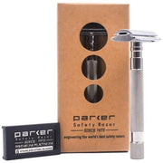Parker Parker 64S Stainless Steel Handle With Closed Comb Head Safety Razor Safety Razor Rosy Brown