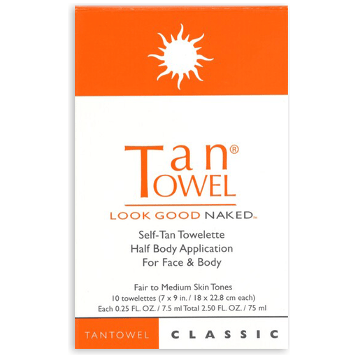 Tan Towel Tan Towel Classic Self-Tan Towelette, Fair to Medium Skin Tones 10 pack Self-Tan Towelette Orange Red