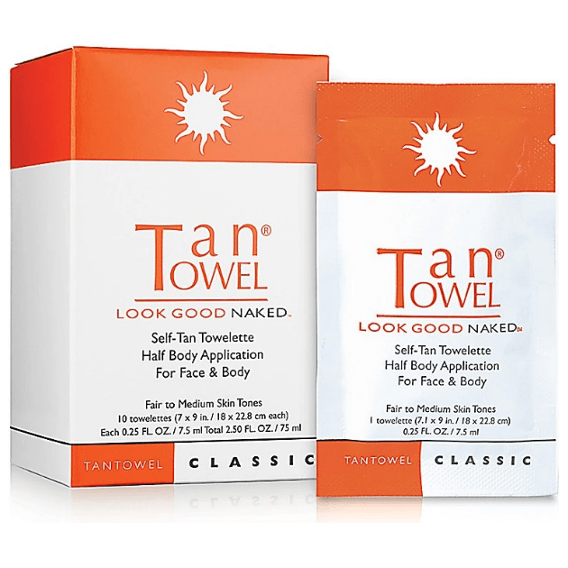 Tan Towel TanTowel Look Good Naked Self-Tan Towelettes 10 pack Self-Tan Towelettes White Smoke