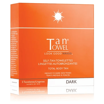 Tan Towel Tan Towel Total Body Dark Tan Towelette 5-Pack Self Tanner Tomato