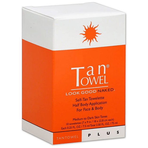 Tan Towel Tan Towel Half Body Self-Tan Towelettes - Dark 10 pack Self-Tan Towelettes Orange Red