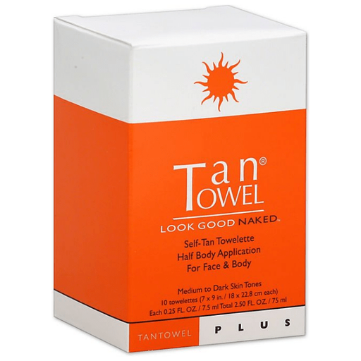 Tan Towel Tan Towel Half Body Self-Tan Towelettes - Dark 10 pack Self-Tan Towelettes Orange Red