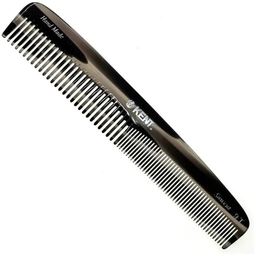KENT Kent 7.5 Graphite Gray Fine and Wide Tooth Handmade Comb (9TG) Comb Beige