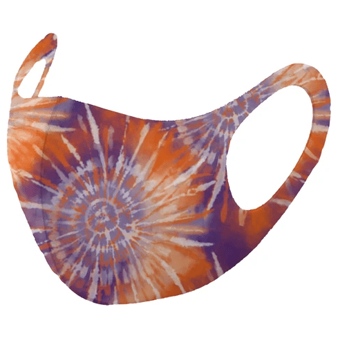 Mask4Aide Mask4Aide Reusable Unisex Face Mask Orange & Purple Tie Dye Reusable Face Mask Rosy Brown