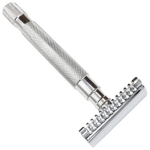 Parker Parker 68S Stainless Steel Handle Open Comb Head Safety Razor Safety Razor Light Gray