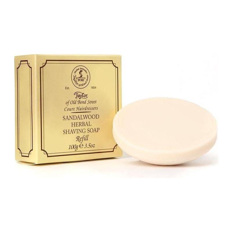 Taylor Of Old Bond Street Taylor Of Old Bond Street Sandalwood Herbal Shave Shaving Soap Bar Refill 100g Shaving Soap Wheat