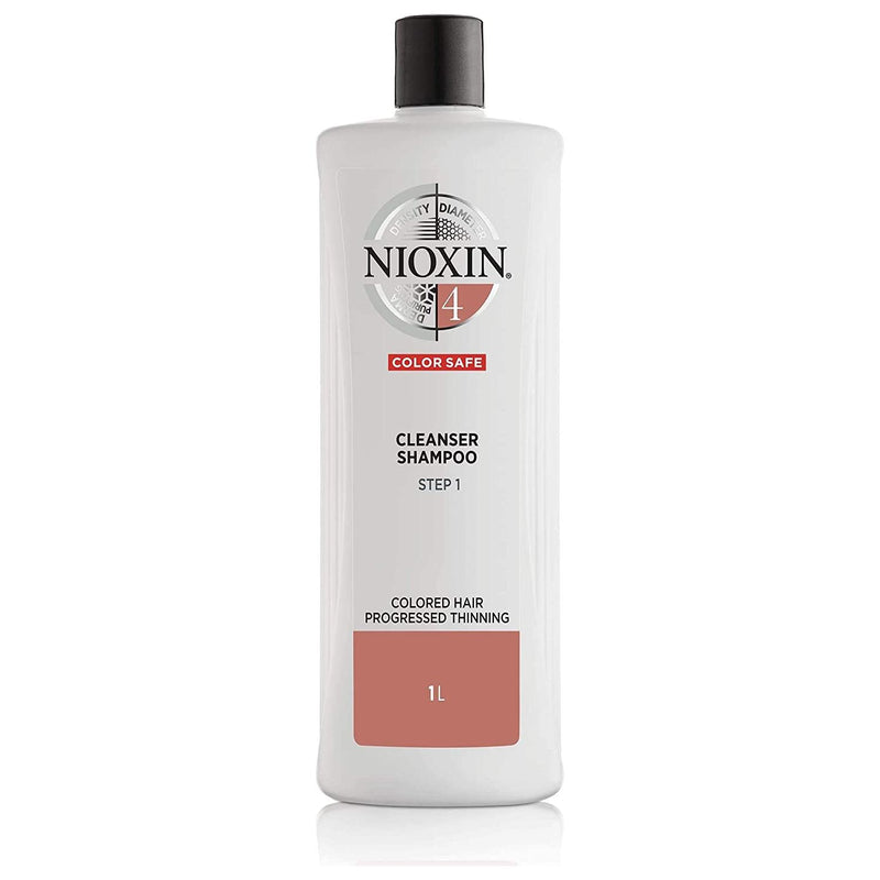 Nioxin Nioxin System 4 Cleanser Shampoo for Fine ChemicallyTreated Hair 33 fl oz Hair Shampoo Light Gray