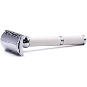 Parker Parker 70C White and Chrome Open Comb Safety Razor Safety Razor Light Gray