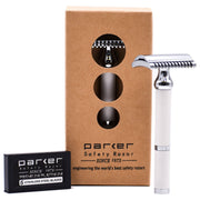 Parker Parker 70C White and Chrome Open Comb Safety Razor Safety Razor Rosy Brown