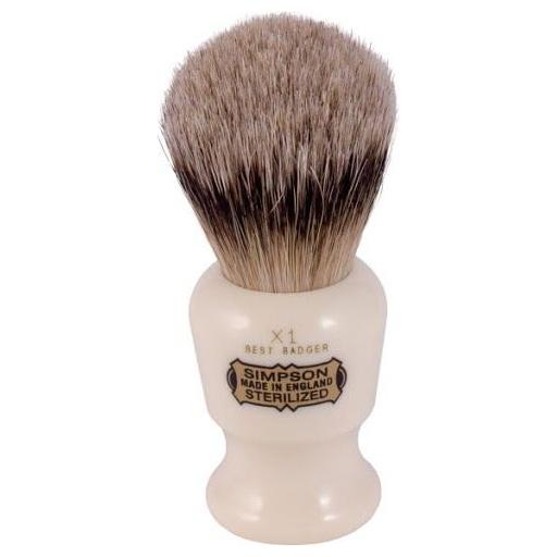 Simpsons Simpsons Commodore X1 Best Badger Hair Shaving Brush Small Shaving Brush Gray