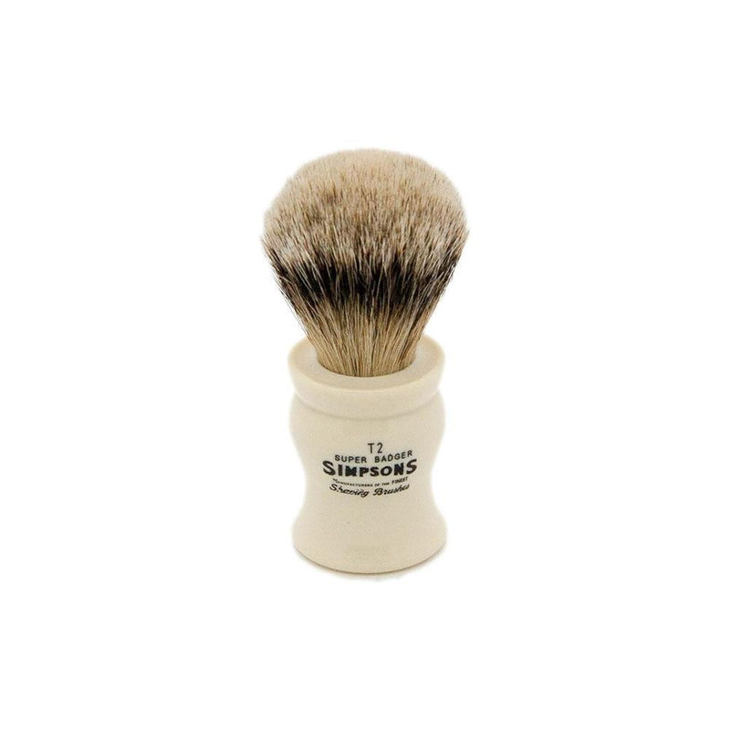 Simpsons Simpsons Tulip T2 Super Badger Hair Shaving Brush With Imitation Ivory Handle Shaving Brush Gray