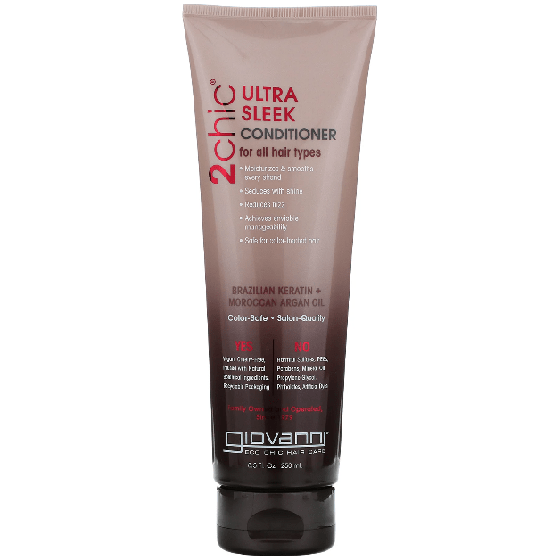 Giovanni Giovanni 2chic Ultra-Sleek Conditioner, Brazilian Keratin & Argan Oil, 8.5 Oz Hair Conditioner Rosy Brown