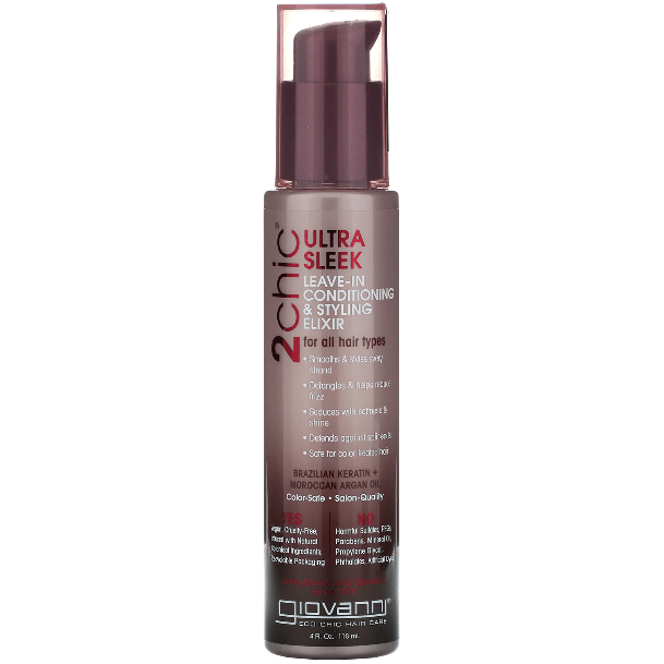 Giovanni Giovanni 2 Chic Ultra Sleek Leave-in Conditioner & Styling Elixi 4 oz Conditioners Dim Gray