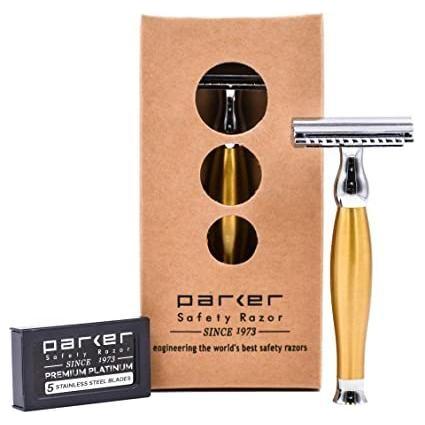 Parker Parker 48r Matte Gold Three Piece Double Edge Safety Razor Safety Razor Dark Salmon