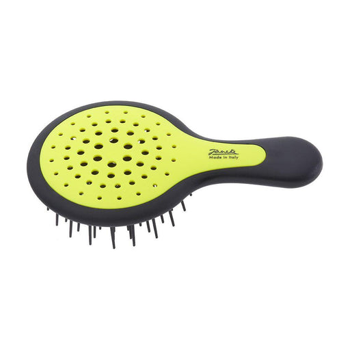Janeke Janeke Mini SuperBrushh Bicolor Black & Green Hair Brush Hair Brush Light Goldenrod