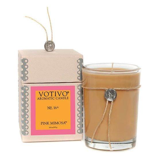 Votivo Votivo Aromatic Candle Pink Mimosa 6.8oz Aromatic Candle Tan