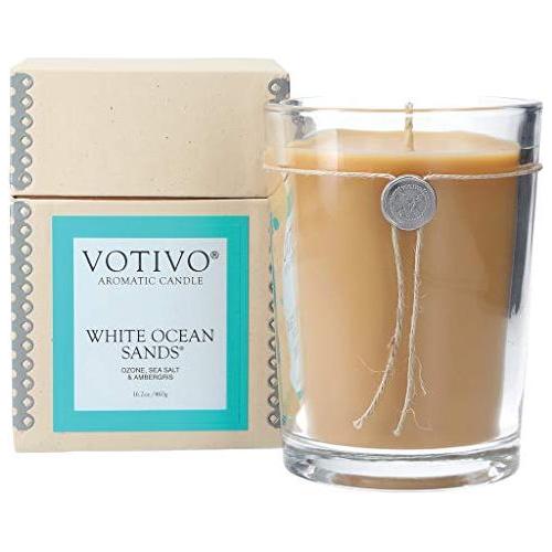 Votivo Votivo Aromatic Candle White Ocean Sands 6.8oz Aromatic Candle Light Gray