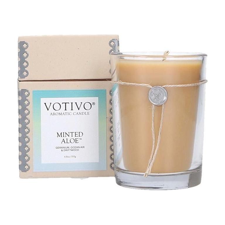 Votivo Votivo Aromatic Candle Minted Aloe 6.8oz Aromatic Candle Gray