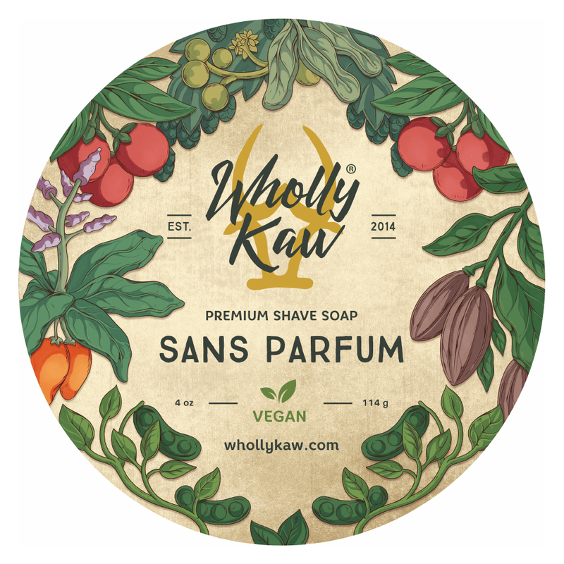 WhollyKaw Wholly Kaw Sans Parfum Vegan Shaving Soap 4 Oz Shaving Soap Dark Olive Green