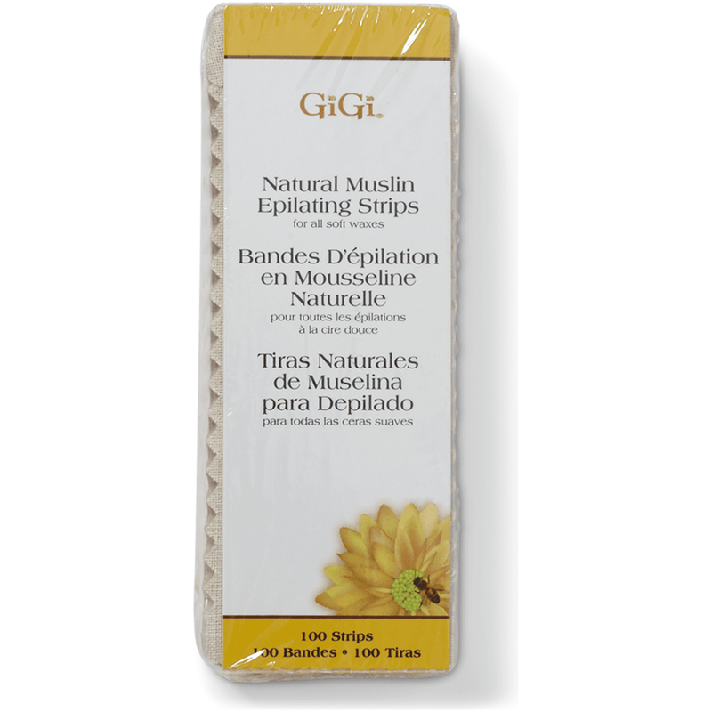 GiGi Gigi Natural Muslin Epilating Strips Small (1.75" X 4.5") 100 Strips Epilating Strips Light Gray