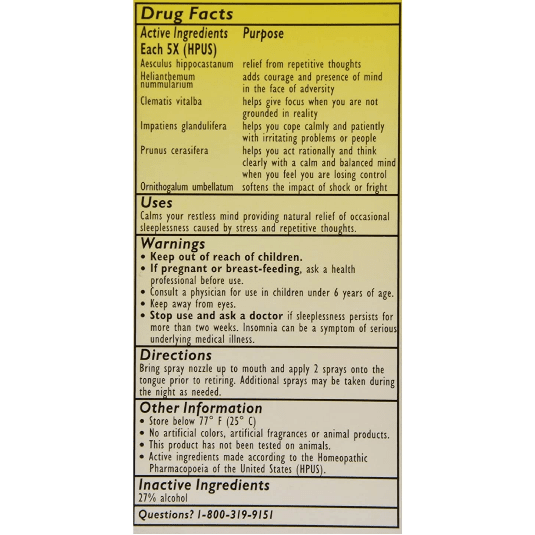 Bach Flower Bach Flower Remedies Rescue Sleep 0.25 oz Bach Flower Remedies Gray