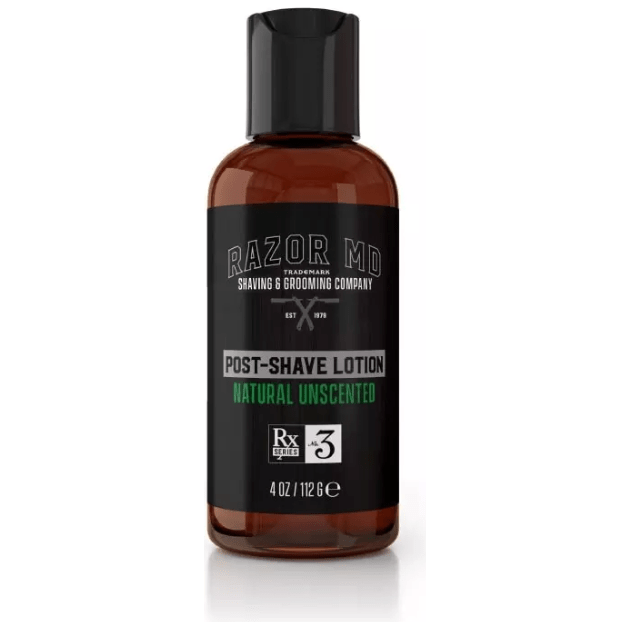 Razor MD Razor MD Rx Natural Unscented Post Shave Lotion 4 oz Post Shave Lotion Black