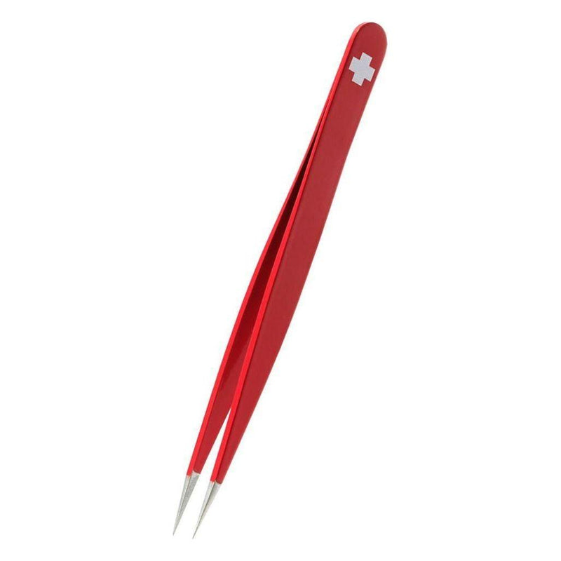 Rubis Rubis Tweezers Pointed Elegance Red Swiss Cross 9.5cm Tweezers Brown