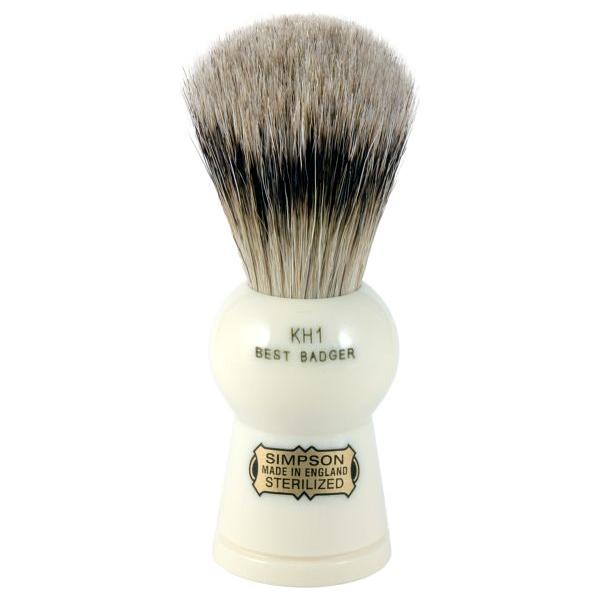Simpsons Simpson Keyhole Kh1 Best Badger Hair Shaving Brush Small - Imitation Ivory Shaving Brush Light Gray