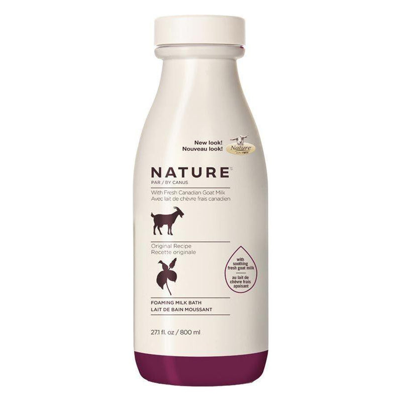 Canus Canus Nature Foaming Milk Bath with Fresh Canadian Goat Milk Original Recipe 27.1 Oz Bath Light Gray