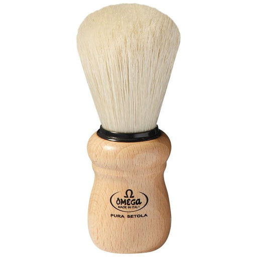 Omega Omega Boar Bristle Shaving Brush, Beech Wood Handle #10005 Shaving Brush Tan