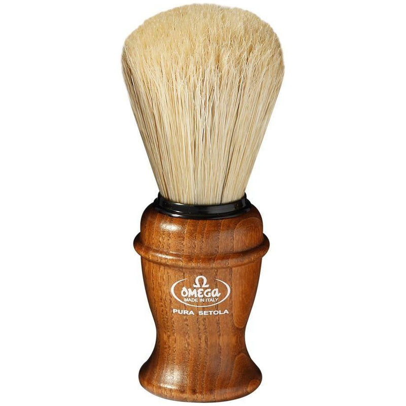 Omega Omega Ash Wood Omega Boar Shaving Brush #11137 Shaving Brush Tan